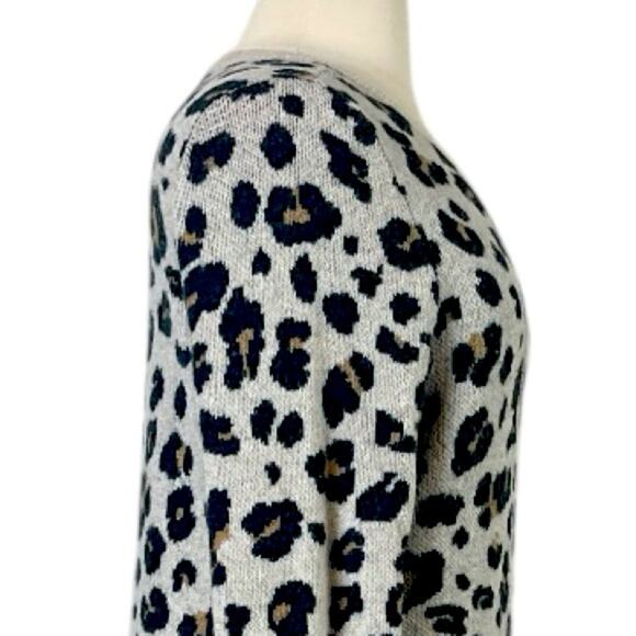 LOFT Sweater Dress Crew Neck Long Sleeves Cream Leopard Women’s Plus Size XXL - Picture 7 of 10